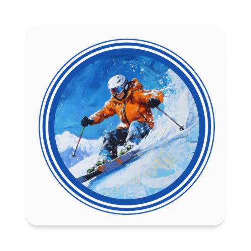 Skiing: On the Edge - Square Magnet