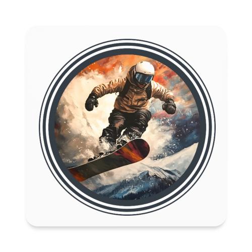 Snowboarding Elevation - Square Magnet