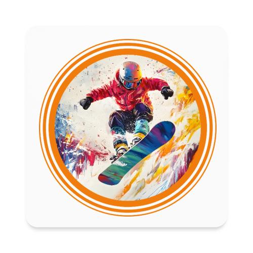 Snowboarding Horizon - Square Magnet