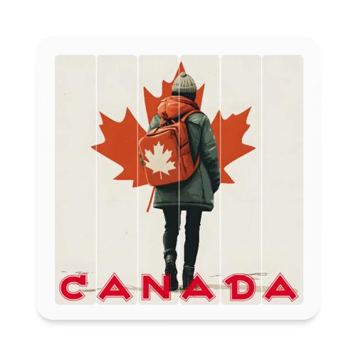 Canada: Proud Canadian Woman - Square Magnet