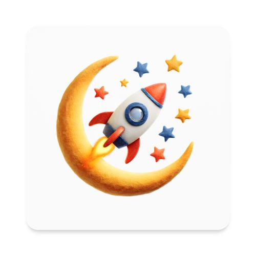 Rocket Among the Stars - Square Magnet