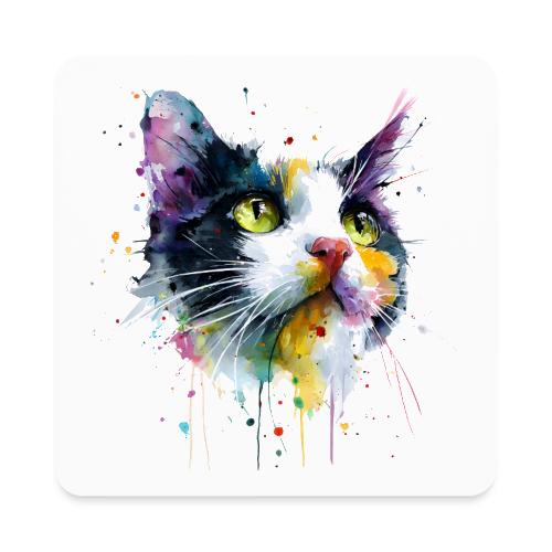 Cat: Painted Purr Expression - Square Magnet