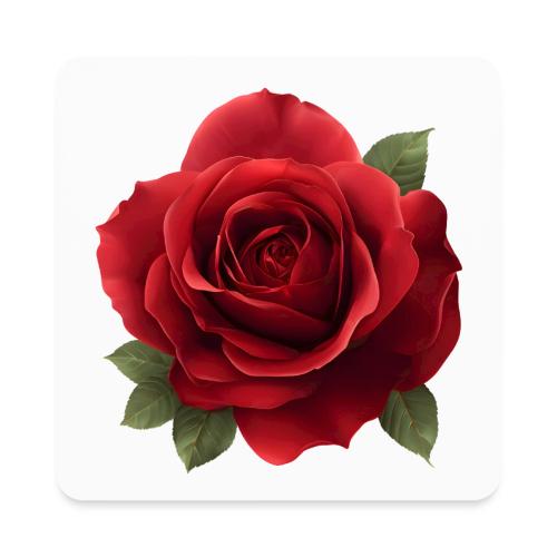 Rose: Crimson Bloom Elegance - Square Magnet