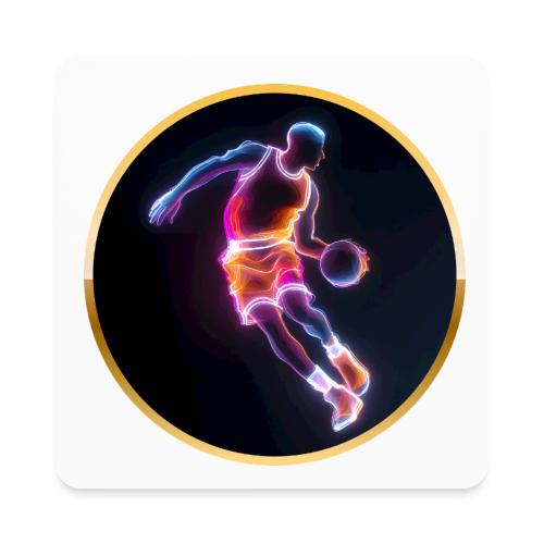 Neon Basketball Player - Square Magnet