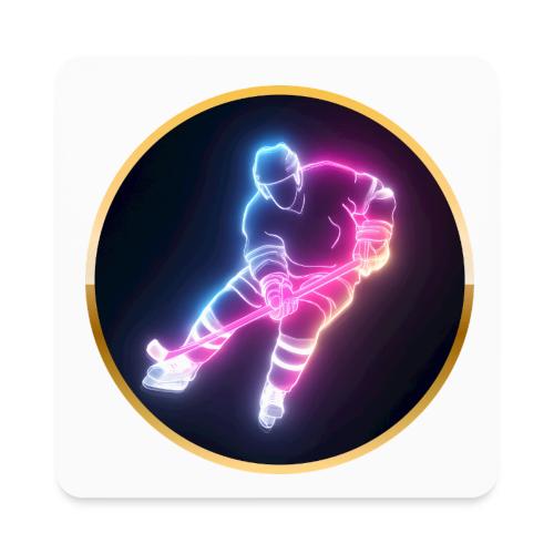 Hockey: Neon Ice Striker - Square Magnet