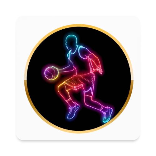 Basketball: Neon Dribble Pulse - Square Magnet
