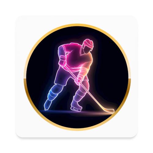 Hockey: Neon Ice Rush - Square Magnet