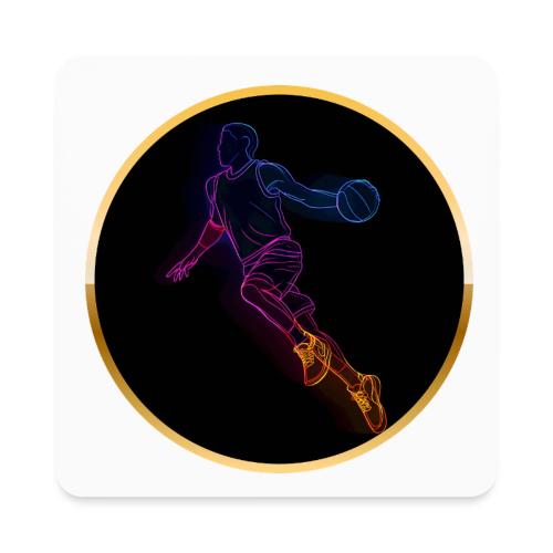 Basketball: Neon Jump Shot - Square Magnet
