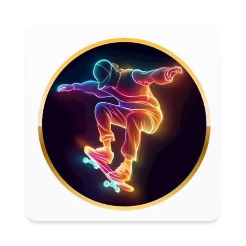Skateboarding: Midnight Neon Skater - Square Magnet