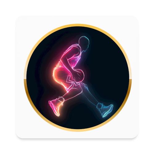 Basketball: Golden Court Glow - Square Magnet