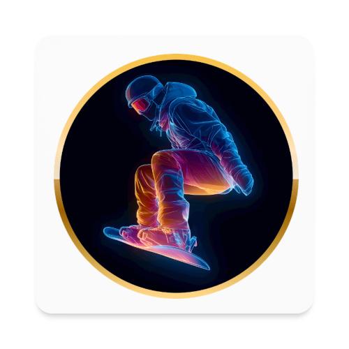 Snowboarding: Arctic Neon Leap - Square Magnet