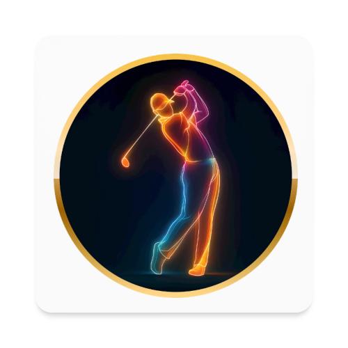 Neon Golf Motion - Square Magnet