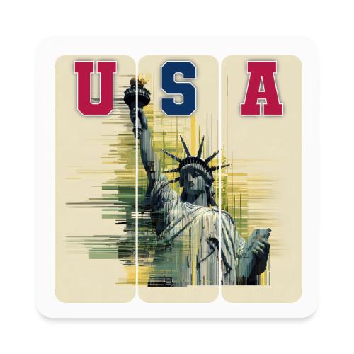 Art illustration of the Statue of Liberty - Square Magnet