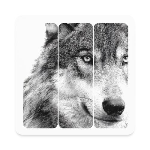 Wolf Face Triptych: Silent Alpha - Square Magnet