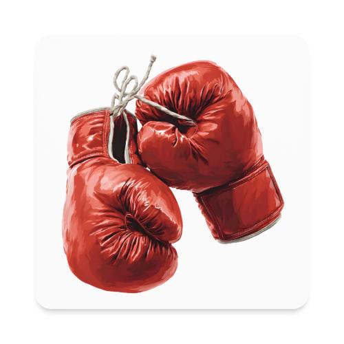 Boxing: Hanging Gloves Icon - Square Magnet