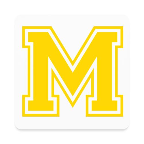 Letter M – Capital Athletic Alphabet Monogram - Square Magnet