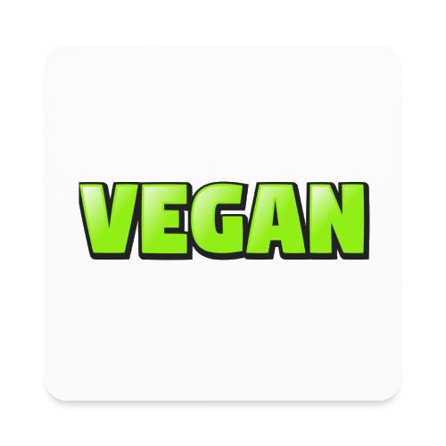 Vegan Bold Green Typography Design - Square Magnet