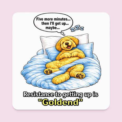 Funny Goldendoodle Sleeping design. - Square Magnet