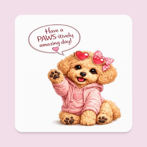 Have a PAWS-itively Amazing Day - Square Magnet