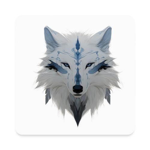 Ivory Grace Wolf - Square Magnet