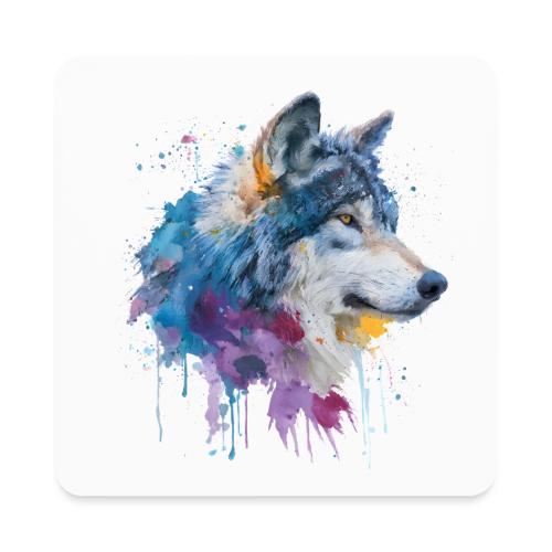 Splash-Art Wolf Head - Square Magnet