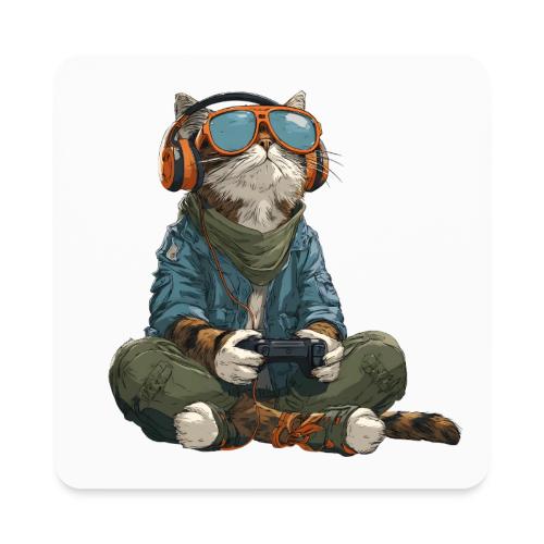 Cat: Purrfect Player - Square Magnet