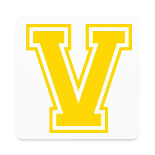 Letter V – Capital Athletic Alphabet Monogram - Square Magnet