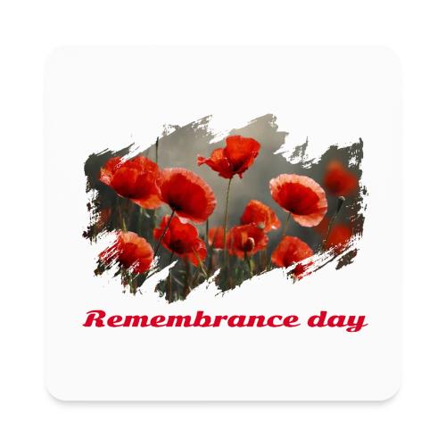 Remembrance Day with poppies - Square Magnet