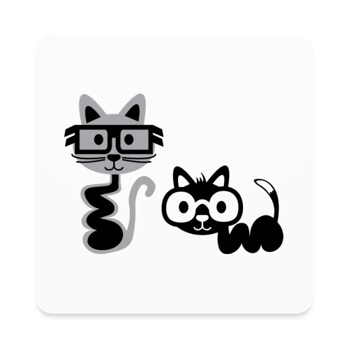 Big Eyed, Cute Alien Cats - Square Magnet