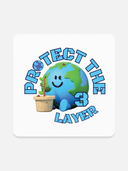 Protect the Ozone Layer - Square Magnet - white - Front