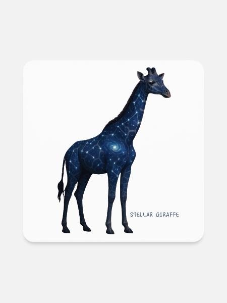 Stellar Giraffe - Square Magnet - white - Front