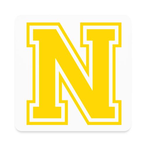 Letter N – Capital Athletic Alphabet Monogram - Square Magnet