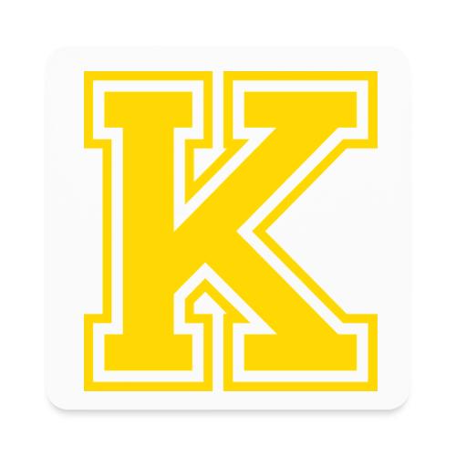 Letter k – Capital Athletic Alphabet Monogram - Square Magnet