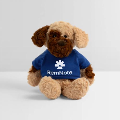White logo with text, vertically stacked - Dog