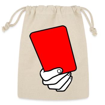 Penalty Card, Red Card - Reusable Gift Bag - Natural - Front