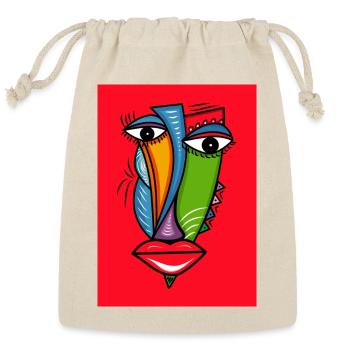 Abstract Face with Bold Colors - Reusable Gift Bag - Natural - Front