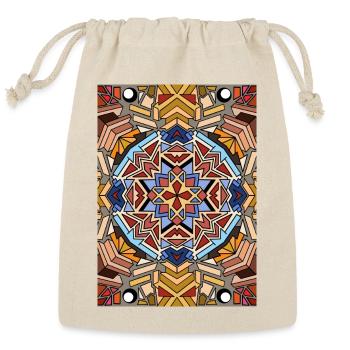 “Golden Geometry Mandala Wall Art Printable - Reusable Gift Bag - Natural - Front