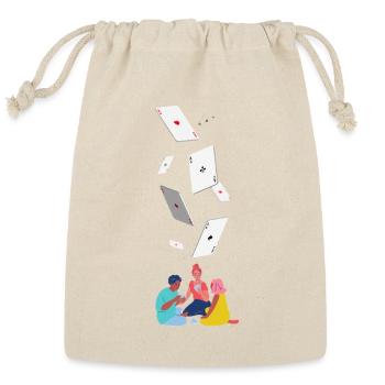 Card Cascade Cozy Card Night - Reusable Gift Bag - Natural - Front