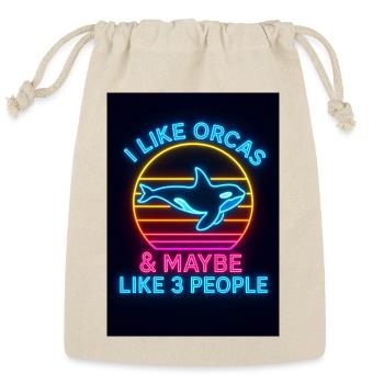 Orca Neon Sunset Tee - Reusable Gift Bag - Natural - Front