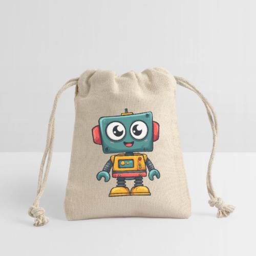 Cute Cartoon Robot Standing with a Smile - Reusable Gift Bag