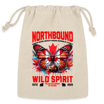 Unique Artistic Canada Inspired Art Fashion Print - Reusable Gift Bag - Natural - Front