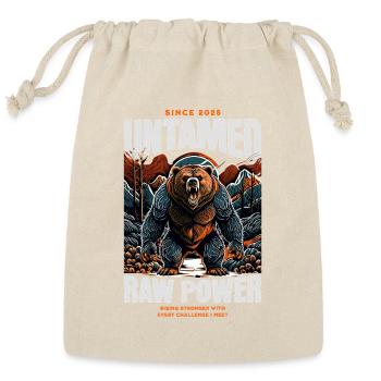 Unique and Powerful Bear Motivational Artwork  - Reusable Gift Bag - Natural - Front