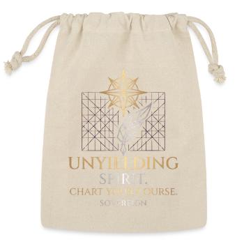 Unyielding Spirit Compass Feather - Reusable Gift Bag - Natural - Front
