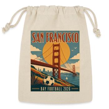 San Francisco Bay Soccer Poster - Reusable Gift Bag - Natural - Front