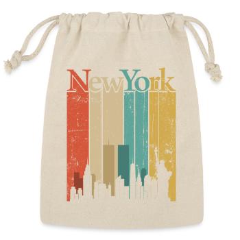 New York Skyline Retro Gradient - Reusable Gift Bag - Natural - Front