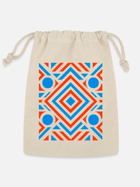 Vibrant Geometric Pulse - Reusable Gift Bag - Natural