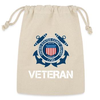 Coast Guard Veteran Emblem - Reusable Gift Bag - Natural - Front