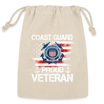 Coast Guard Proud Veteran - Reusable Gift Bag - Natural - Front