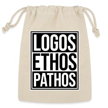 Logos Ethos Pathos Rhetoric Philosophy Persuasion  - Reusable Gift Bag - Natural - Front