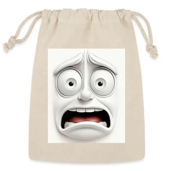 3D scared face - Reusable Gift Bag - Natural - Front